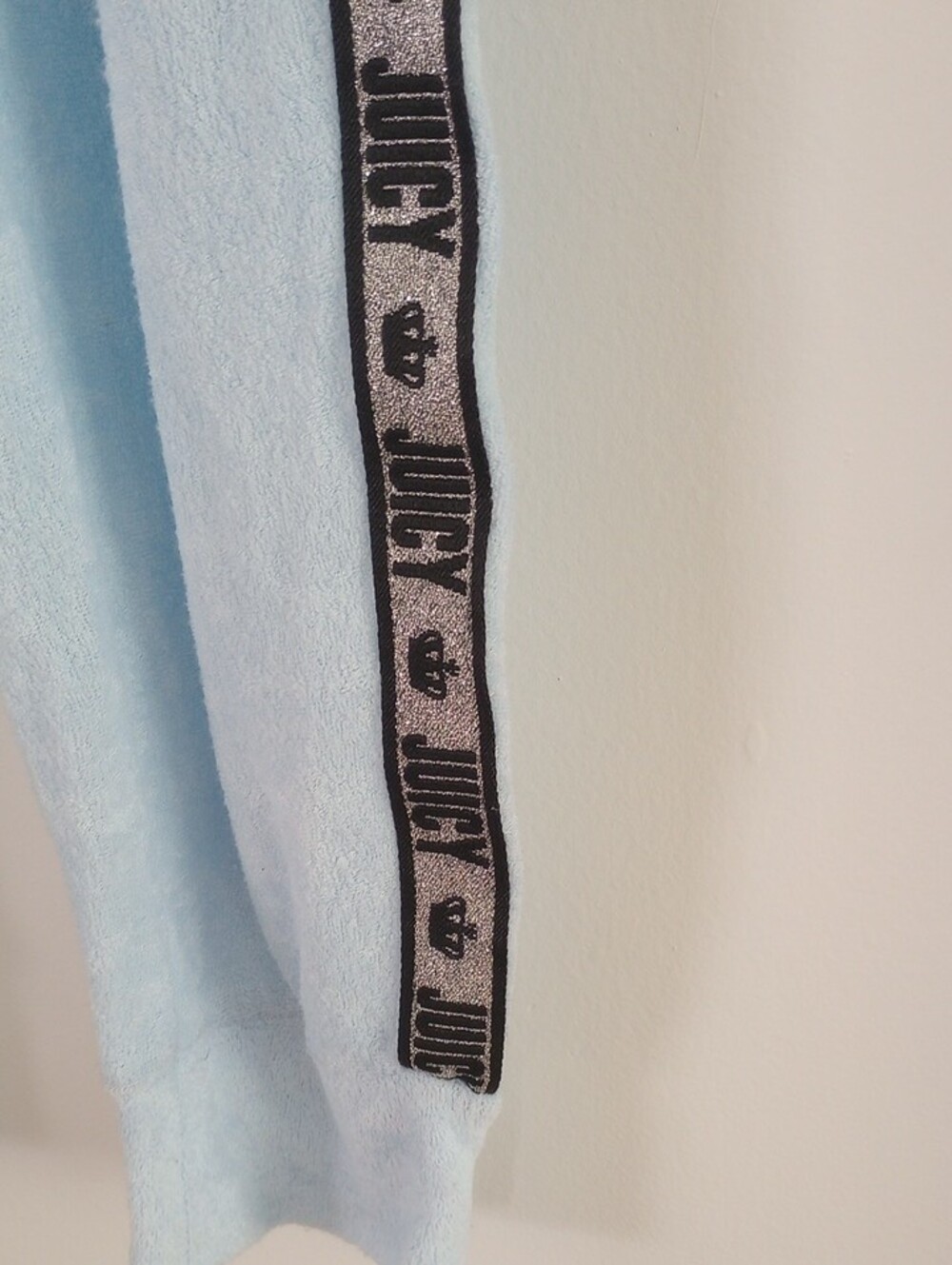 Juicy Couture Blue Pajama Top And Pants Set Lounge Wear Terrycloth XL - Picture 7 of 11